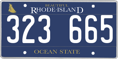RI license plate 323665