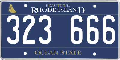 RI license plate 323666