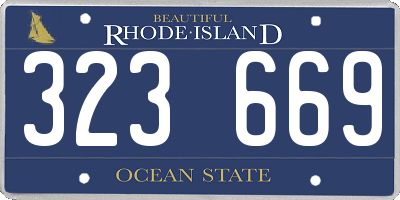 RI license plate 323669