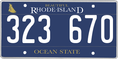 RI license plate 323670