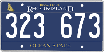 RI license plate 323673