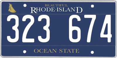 RI license plate 323674