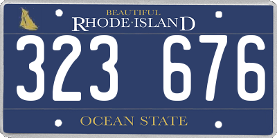 RI license plate 323676