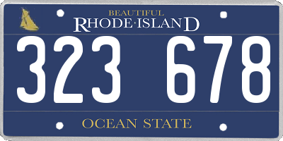 RI license plate 323678
