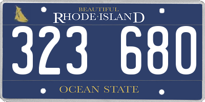 RI license plate 323680
