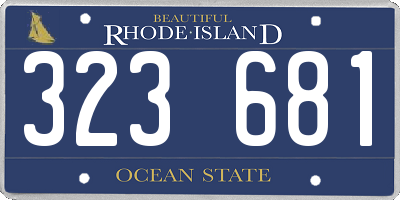 RI license plate 323681