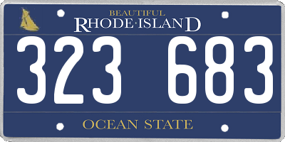RI license plate 323683