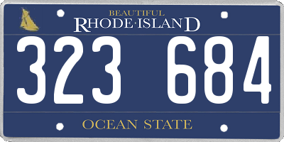 RI license plate 323684