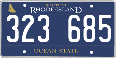 RI license plate 323685