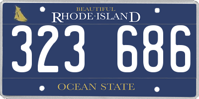 RI license plate 323686