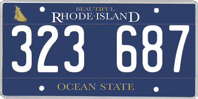 RI license plate 323687