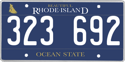 RI license plate 323692