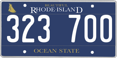 RI license plate 323700