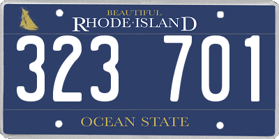 RI license plate 323701