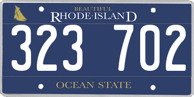 RI license plate 323702