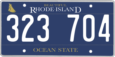 RI license plate 323704