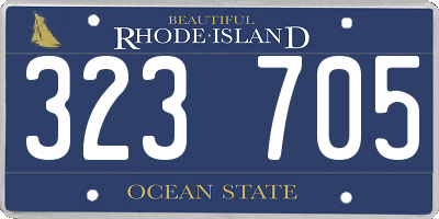 RI license plate 323705