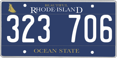 RI license plate 323706