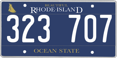 RI license plate 323707