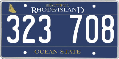 RI license plate 323708