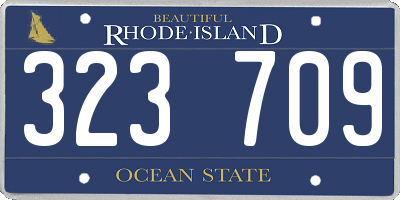 RI license plate 323709