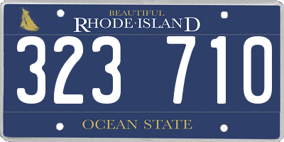 RI license plate 323710