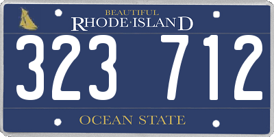 RI license plate 323712
