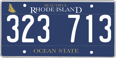 RI license plate 323713