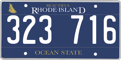 RI license plate 323716