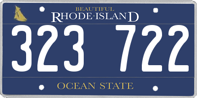 RI license plate 323722