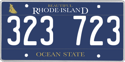 RI license plate 323723
