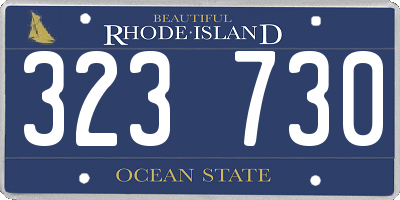 RI license plate 323730