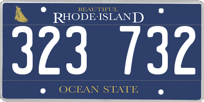 RI license plate 323732