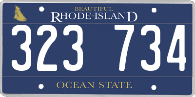 RI license plate 323734