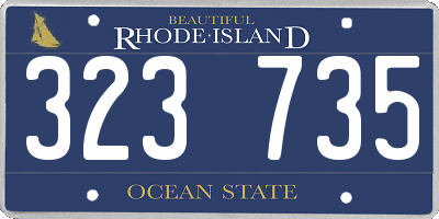 RI license plate 323735