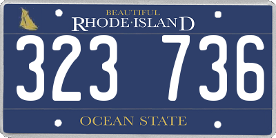 RI license plate 323736