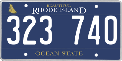 RI license plate 323740