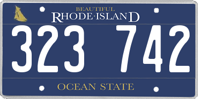 RI license plate 323742