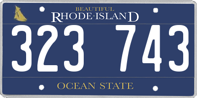 RI license plate 323743