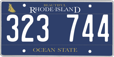 RI license plate 323744