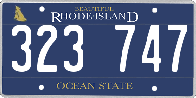 RI license plate 323747