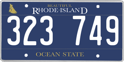 RI license plate 323749