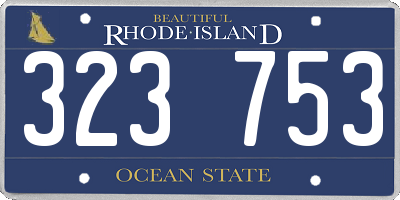 RI license plate 323753