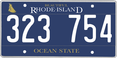 RI license plate 323754