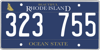 RI license plate 323755