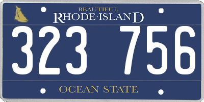 RI license plate 323756