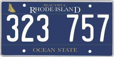 RI license plate 323757