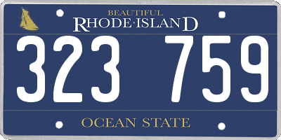 RI license plate 323759