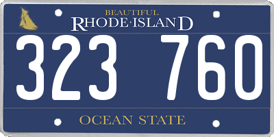 RI license plate 323760