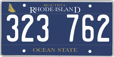 RI license plate 323762